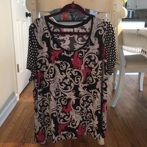 Susan Graver | Size: 2X | Black, White & Pink